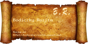 Bodiczky Rozita névjegykártya